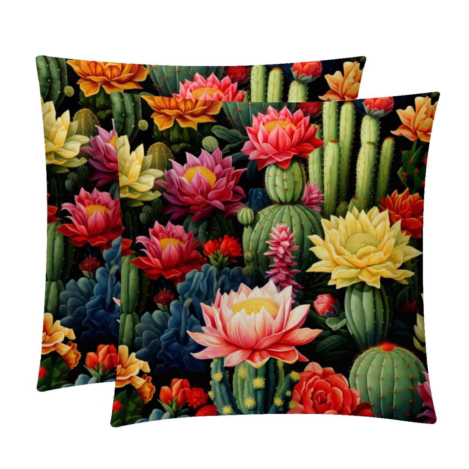 Cactus Inserts Set - 2-Pack Decorative Pillows with Unique Patterns for