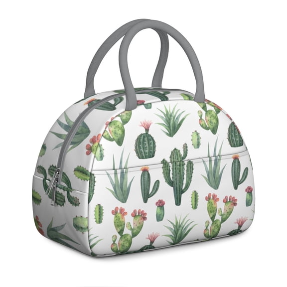 Cactus Insulated Lunch Bag for Women & Men – Reusable Thermal Cooler Tote with Zipper, Leakproof Lunch Box for Work, School, Travel, and Outdoor Picnic