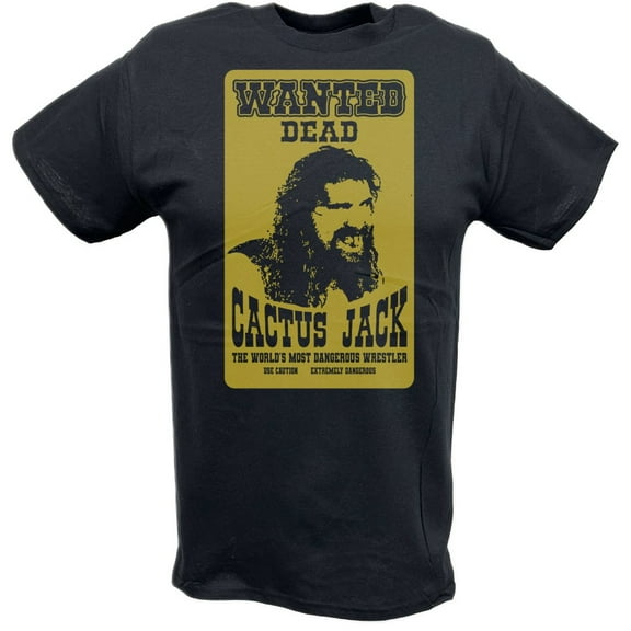 Cactus Jack Wanted Dead Mick Foley Mens T-shirt XL