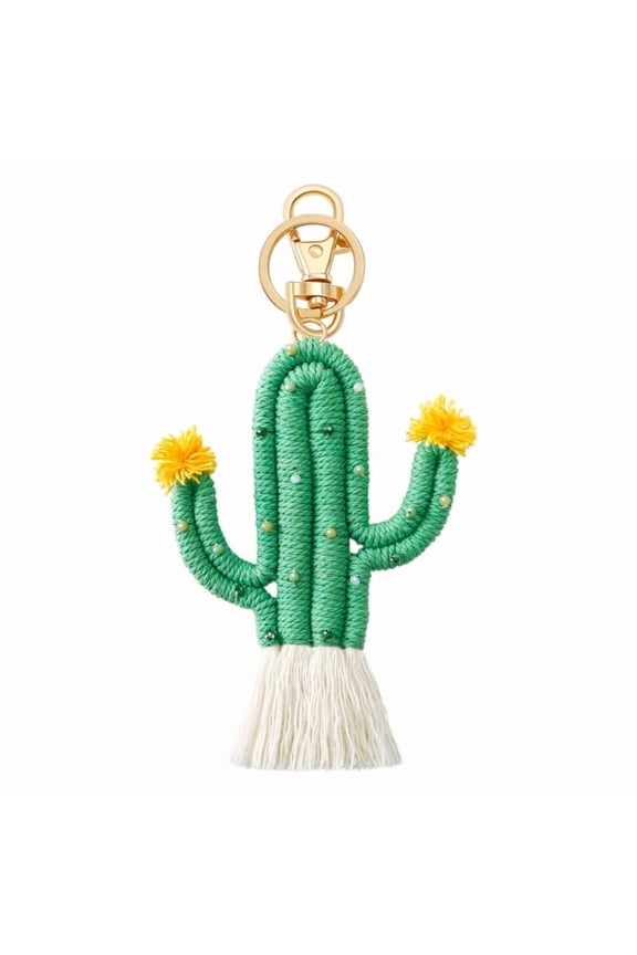 Cactus Keychain Wall Hanging Ornament Home Decoration Accessories Tassel Bag Pendant for Women Bedroom Kid Rooms