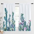 thumbnail image 1 of Cactus Kitchen Curtains Romantic Tender Blossoms and Barren Heath Natural Vegetation Window Drapes for Kitchen Cafe Decor, 55" X 39" (2 Panels 27.5 x 39 Inch), Green Coral, 1 of 6