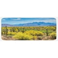 thumbnail image 1 of Cactus Kitchen Mat, Photo Image Landscape of Desert Arid Field of Cactus Stones Spikes Leaves Art, Plush Decorative Kitchen Mat with Non Slip Backing, 47" X 19", Multicolor, by Ambesonne, 1 of 1