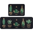 thumbnail image 1 of Cactus Kitchen Rug Set,Summer Farmhouse Decorations Black Pattern Runner Rugs with Rubber Backing,Throw Rugs Washable for Kitchen Sink,Standing Desk,Cute Kitchen Rugs, 1 of 6