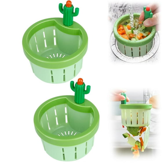 Cactus Kitchen Sink Drain Strainer, 2025 New Kitchen Waste Collector Filter, Press Automatic Dumping Basket, Multi-Functional Home Use Cactus Sink Draining Basket Filter Net Lifting Basket