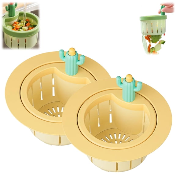 Cactus Kitchen Sink Drain Strainer, 2027 Upgrade Press to Dump Basket Waste Collector, Multifunctional Kitchen Sink Drain Strainer Fun Sink Accessory for Home Bathroom