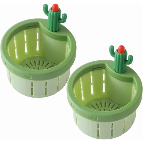 Cactus Kitchen Sink Drain Strainer – Pop Up Anti Clogging Sink Strainer Basket – Stainless Steel Kitchen Sink Stopper (2PCS,Green)