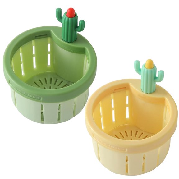 Cactus Kitchen Sink Drain Strainer Press to Dump Basket Multi-Functional Kitchen Drainer