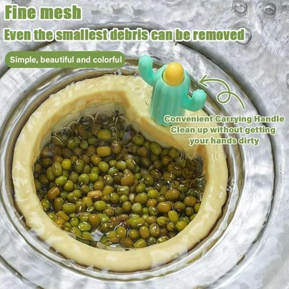 Cactus Kitchen Sink Strainer Basket with Auto-Dumping Filter Net for Efficient Waste Disposal and Sink Protection