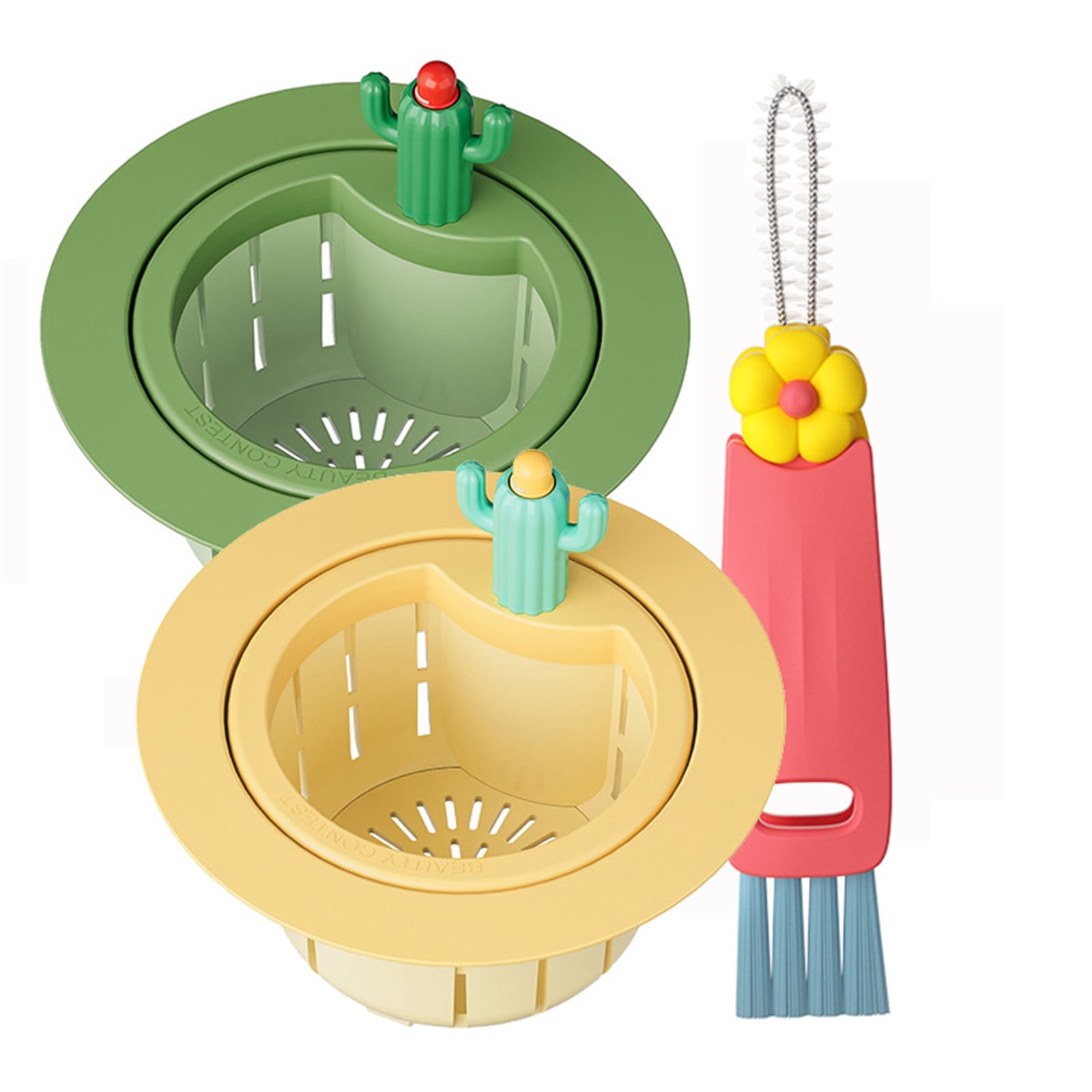 Cactus Kitchen Sink Strainer Press Automatic Dumping Basket Multi