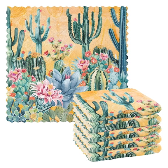 Cactus Kitchen Towels 6 Pcs Dish Towels Absorbent Soft Quick Dry Towel Dish Rags for Washing Dishes