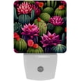 thumbnail image 1 of Cactus LED Square Night Light - Small and Bright Square-shaped LED Night Light for Bedroom, Bathroom, and Hallway - Compact Plug-in Nightlight with Auto on/Off Sensor, 1 of 6