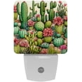 thumbnail image 1 of Cactus LED Square Night Lights: Energy-Efficient and Stylish Illumination Device for Bedrooms and Living Areas, Set of 2, 200 Characters., 1 of 6