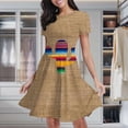 thumbnail image 1 of Cactus Linen Background Women's Classic Swing Skater Dress Casual Work Party Cocktail Dresses, 1 of 6