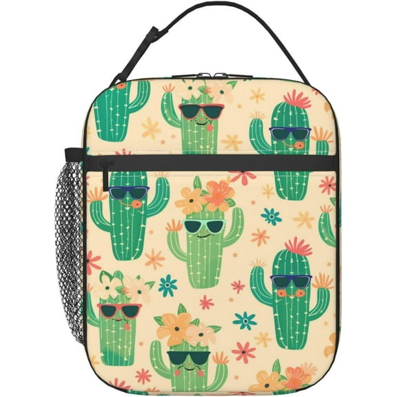 Cactus Lunch Box for Women Men Insulated Lunch Box Reusable Portable Lunch Bag Cooler Tote Waterproof Lunch Container for Office Picnic Work Travel