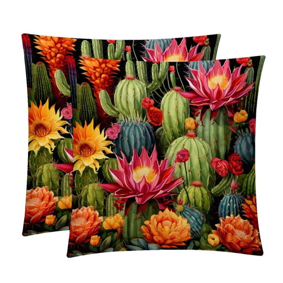 Cactus Luxurious Velvet Pillow of 2,for Bed Pillow Covers and Throw Pillows - Available in 16x16, 18x18, and 20x20 Inches with Unique Patterns for Various Occasions