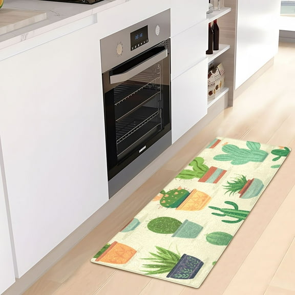 Cactus Luxury Kitchen Rug Non Slip Bathroom Plush Mat Shaggy Bedroom Carpet 39"x20"