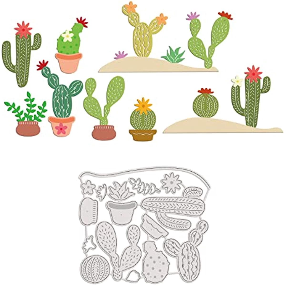 Cactus Metal Cutting Dies Potted Plants Die Cuts for DIY Scrapbooking ...
