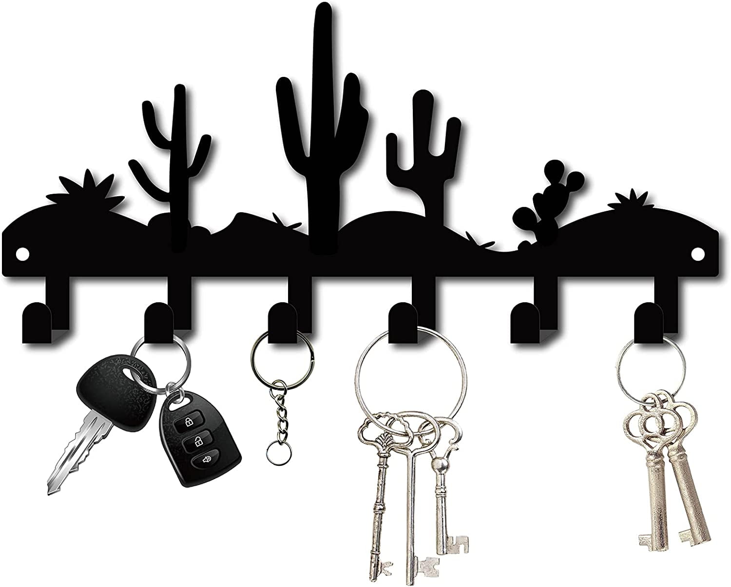 Cactus Metal Key Holder Hanger Organizer Rack Wall Mounted Decor ...