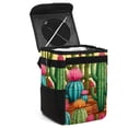 thumbnail image 1 of Cactus Mini Trash Can for Car: Foldable, with Lid, Leak-Proof, and Hanging Storage Bag, 1 of 6