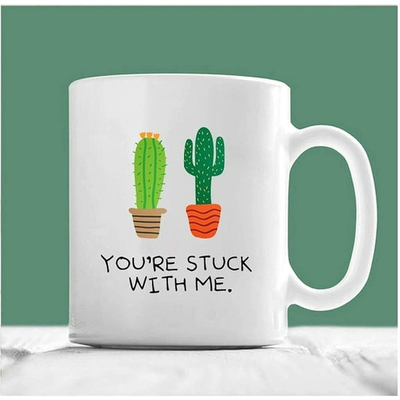 Cactus Mug You Re Stuck With Me Valentine Mug Anniversary Mugs Anniversary Present Valentines Day Mug Anniversary Present Engagement VHRX2R QYWCV3