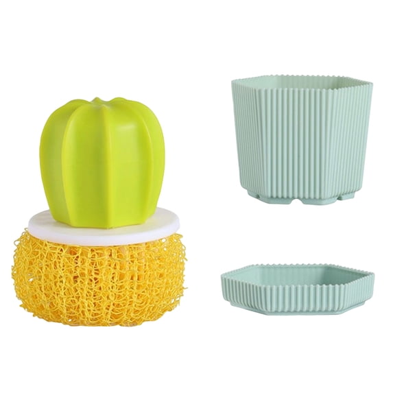 Cactus Nano Cleaning Brush, Reusable Kitchen Scrub Brush , Non-Scratch ...