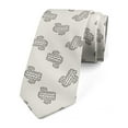thumbnail image 1 of Cactus Necktie, Doodle Exotic Plant, Dress Tie, 3.7", Cream Black, by Ambesonne, 1 of 3