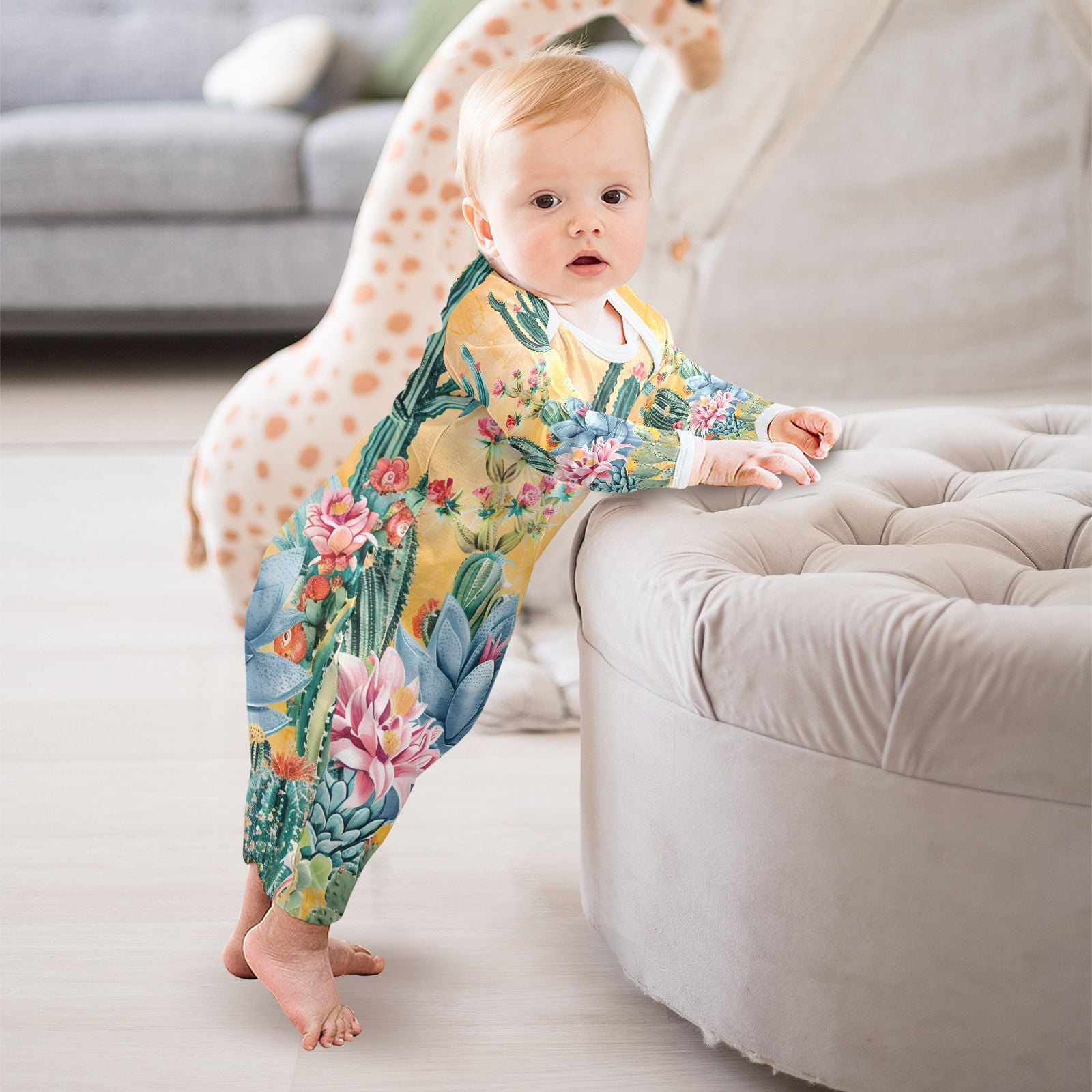 Cactus Newborn Baby Sleeper Gowns Baby Nightdress Cotton Long