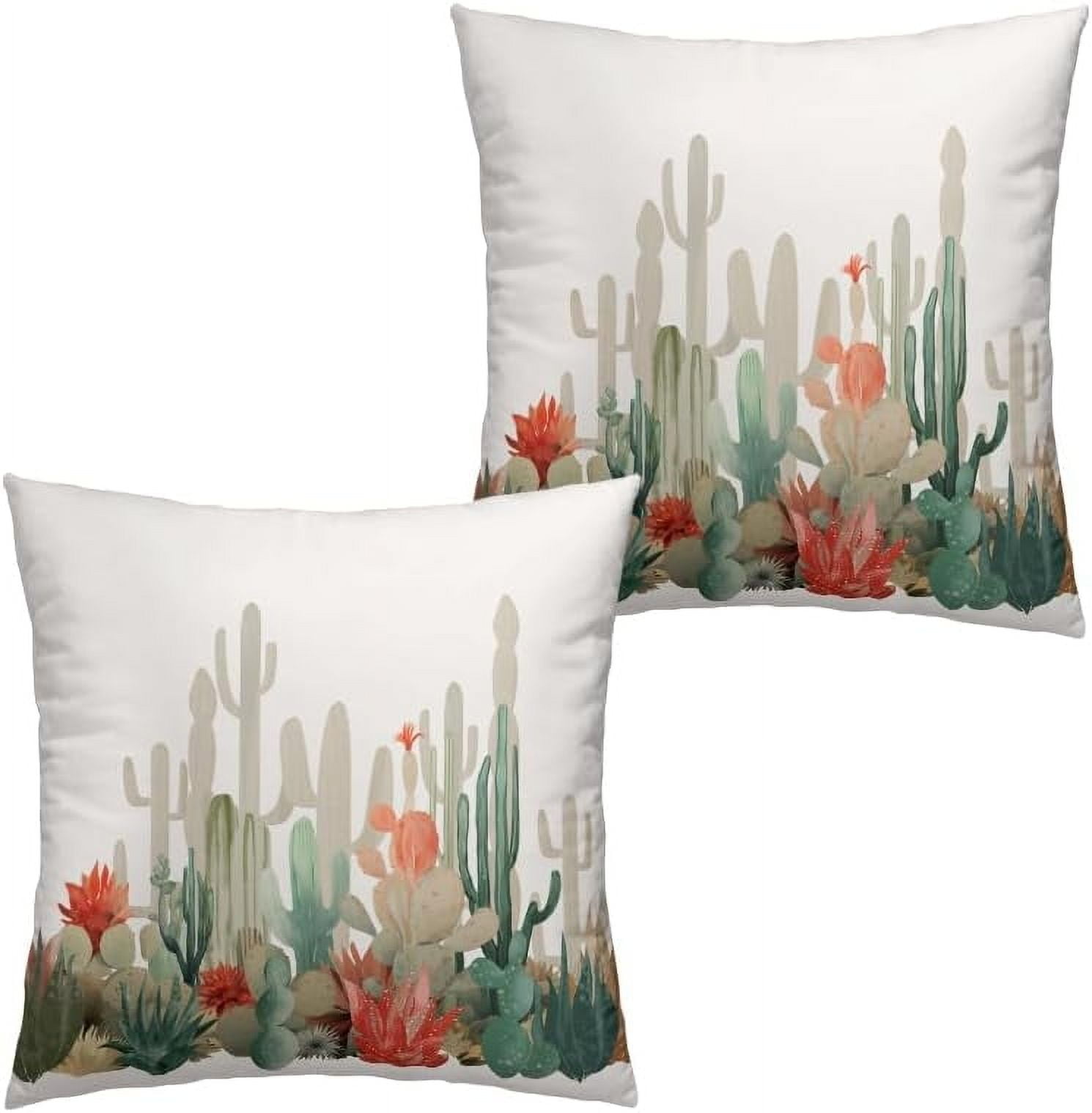 Cactus Outdoor Pillow Covers Spring Summer Green Succulent Plants
