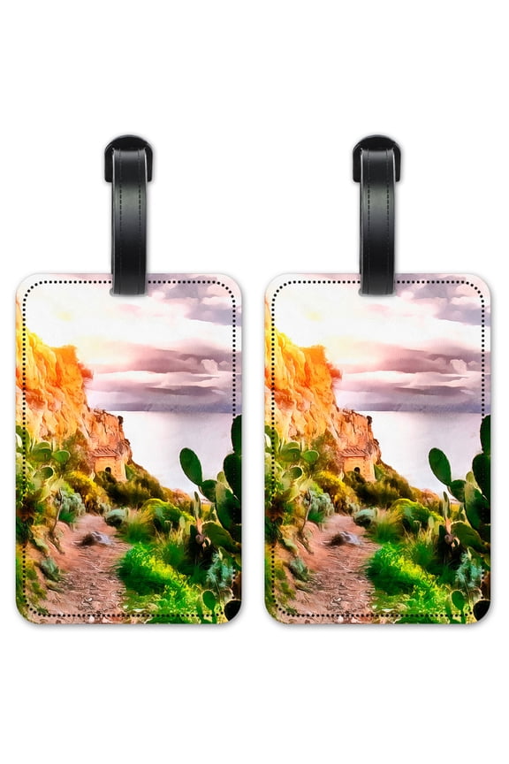 Cactus Painting - Luggage ID Tags / Suitcase Identification Cards - Set of 2