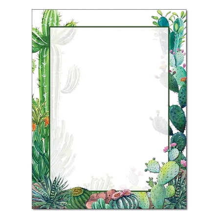 Cactus Patch Letterhead Paper - 8.5" x 11" Size - 25 Sheets (olh41525)