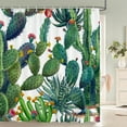 thumbnail image 1 of Cactus Pattern Bath Curtain Waterproof Fabric Shower Curtains Fresh Flower Plant Bathtub Screen for Bathroom Home ration, 1 of 4