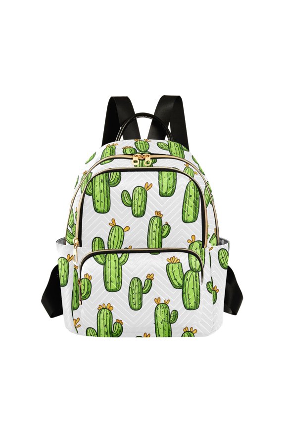 Cactus Pattern Fashion Backpack Quilted Lightweight Women Travel Daypack 8.5L