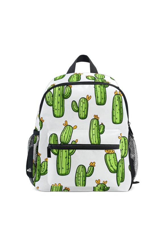 Cactus Pattern Mini Backpack Cute Small Backpack with Chest Strap and Whistle Ages 3-8