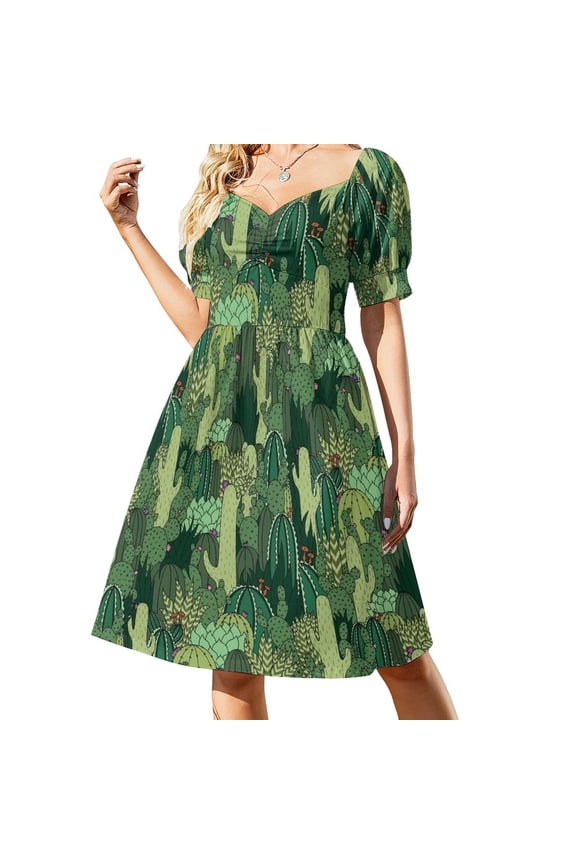 Cactus Pattern Sleeveless Dress clothes for woman luxury dress