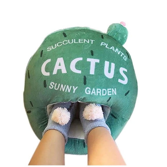 Cactus Pattern USB Foot Warmer Heating Pad Washable for Home & Office Warm Feet Treasure Slippers