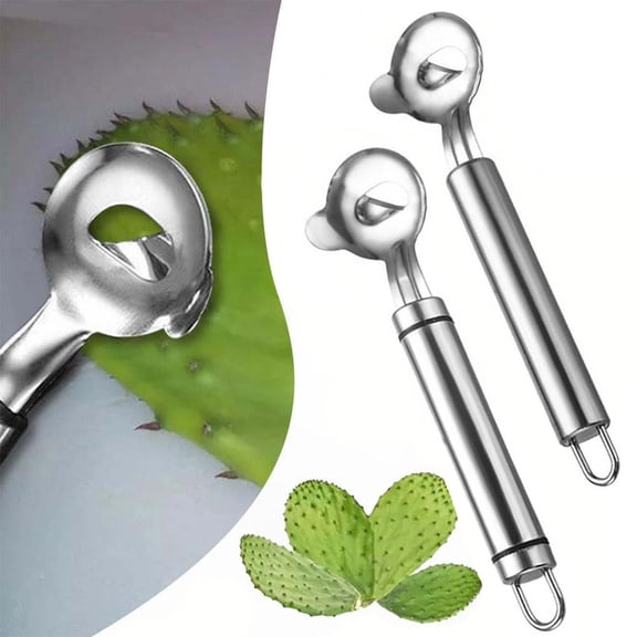 Cactus Peeler Knife Set of 2 Stainless Steel Multifunction, Vegetable Fruit Peeling Cutter Tool for Dough Pie Crust Slicing, Kitchen Gadget for Safe Food Preparation Cooking Baking Tool