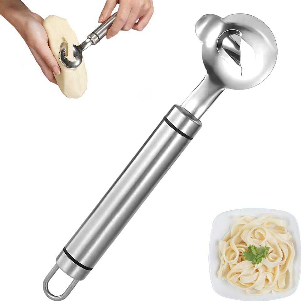 2-Piece Stainless Steel Cactus Peeler Set - Long Handle Peeling Knife & Multi-Tool Spoon