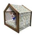 thumbnail image 1 of Cactus Pet House, Hand Draw Foliage Pattern Botanical Inspired Floral Tropical Elements, Outdoor & Indoor Portable Dog Kennel with Pillow and Cover, 5 Sizes, Green Reseda Green, by Ambesonne, 1 of 5