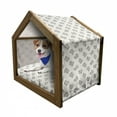 thumbnail image 1 of Cactus Pet House, Monochrome Doodle South American Plants with Simplistic Style Exotic Sketch Pattern, Outdoor & Indoor Portable Dog Kennel with Pillow and Cover, 5 Sizes, Cream Black, by Ambesonne, 1 of 5