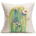 thumbnail image 1 of Cactus Pillow Covers Green Tropical Plant Cacti Succulent Cactus with White Flowers Decorative Square Pillow Case Cushion Cover 18" x 18" Pillowslip for Home Sofa Bedroom (C-Leaf 8), 1 of 3