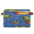thumbnail image 1 of Cactus Pixel Style Square Storage Bins with Handles Collapsible Containing Box 1 Pack, 1 of 9