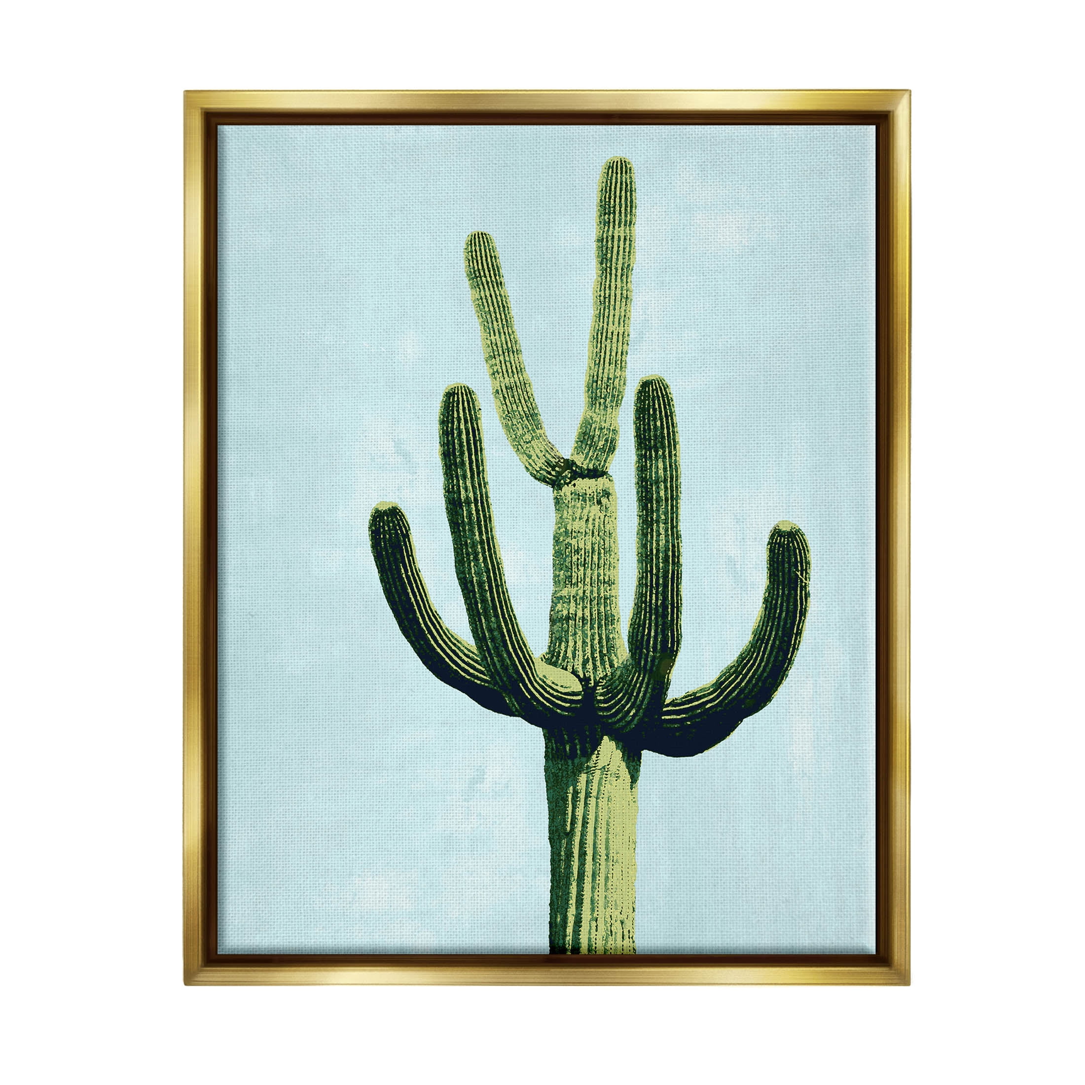 Cactus Plant Arid Vegetation Botanical & Floral Graphic Art Metallic Gold Framed Art Print Wall Art