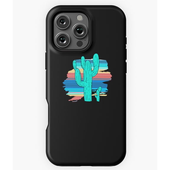 Cactus Plant Lover Serape Rainbow Phone Case for iPhone 16 15 14 13 12 11 Pro Max