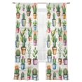 thumbnail image 1 of Cactus Plant Sheer Curtains 2 Panels Set Green Cactus Botanical Tropical Plant Wood Striped Sheer Window Curtains Light Filtering Rod Pocket Voile Drapes for Bedroom Living Room 52"X108", 1 of 8