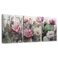 thumbnail image 1 of Cactus Plants Bathroom Decor Wall Art, Green Succulent Pictures Canvas Print, Botanical Paintings for Bedroom Living room Office Decoration 12x12in x4, 1 of 7