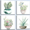 thumbnail image 1 of Cactus Plants Bathroom Decor Wall Art, Green Succulent Pictures Canvas Print, Botanical Paintings for Bedroom Living room Office Decoration - 16" X 16", 1 of 6