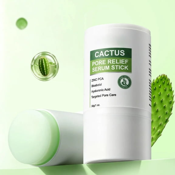 Cactus Pore Relief Multi Balm Stick  Cooling Face Balm, Helps Minimize the Look of Pores & Reduce the Appearance of Puffiness, Refreshing Skincare Stick for Face & Neck