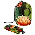 Cactus Portable Drawstring Foldable Travel Laundry Bag with Shower Bags