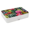 thumbnail image 1 of Cactus Portable PU Leather Necklace Holder with Removable Compartment - Jewelry Stand, Jewelry Boxes, Jewelry Organizer, 1 of 6