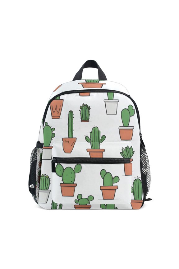 Cactus Pot Design Mini Backpack Cute Small Backpack with Chest Strap and Whistle Ages 3-8